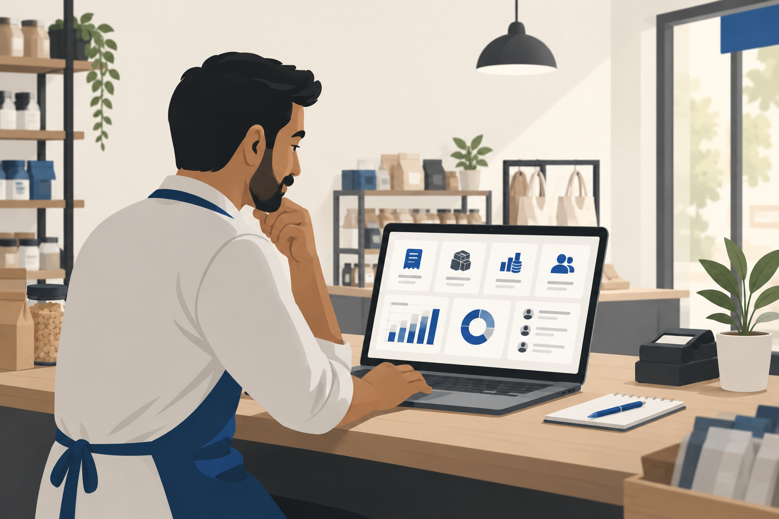 ERP software for small business in India connecting billing, stock and accounts