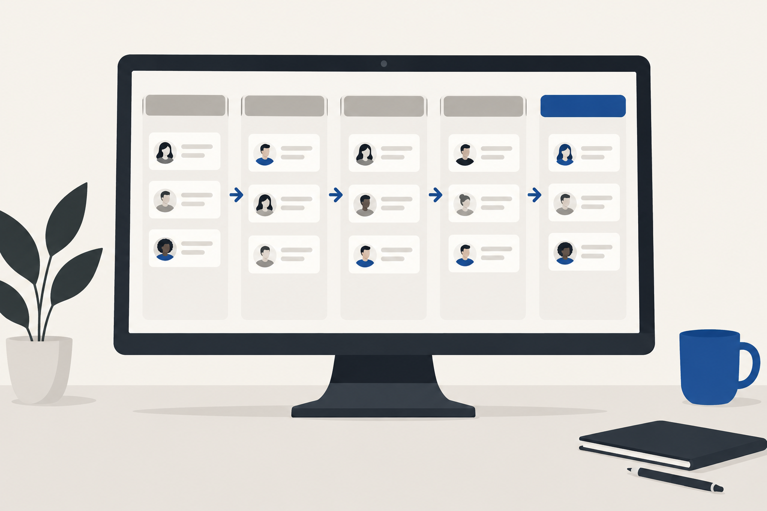 CRM sales pipeline stages from new enquiry to won deal
